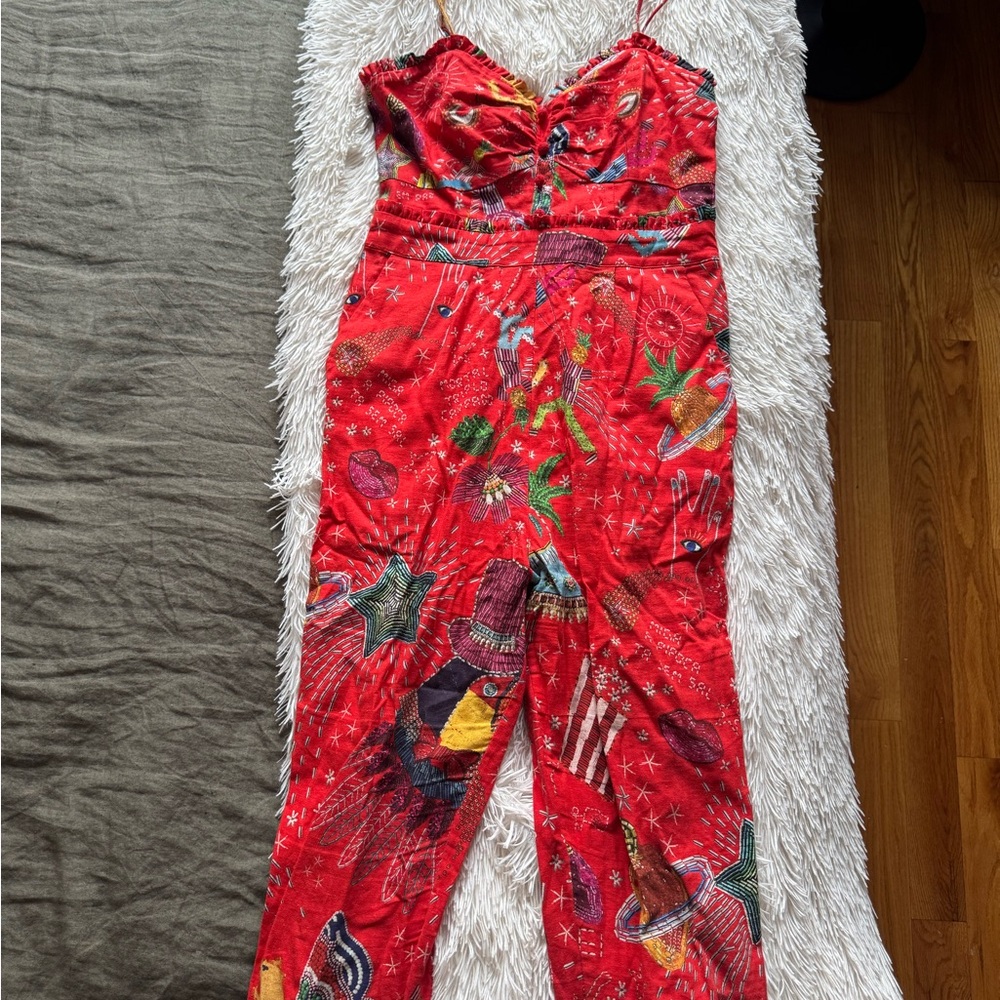 Vibrant Red Farm Rio Women's Jumpsuit